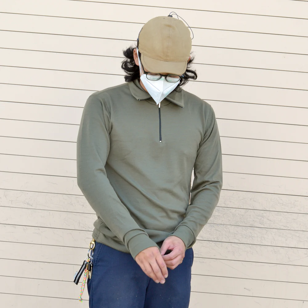 Shirt - Aussie Wool LS ZIP - Olive - Image 2