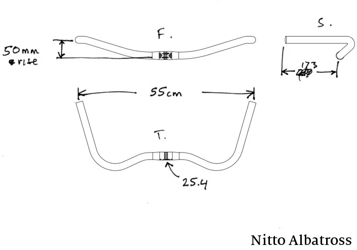 Handlebar - Nitto Albatross, 55cm x 25.4 - Image 11