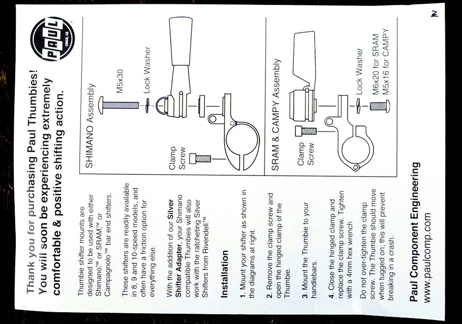 Shifter Mount - Paul Shimano Thumbie - Image 4