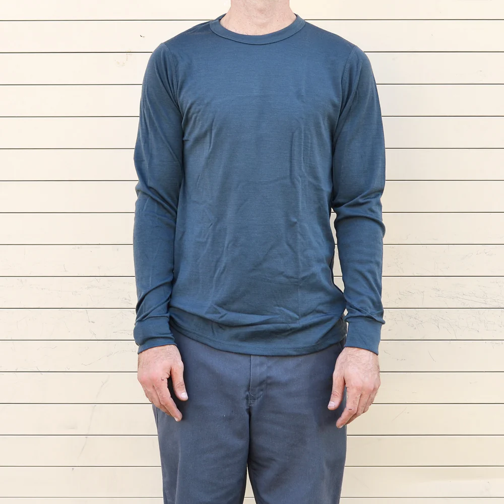 Shirt - Aussie Wool Long Sleeve Crewneck - Charcoal Grey - Image 2
