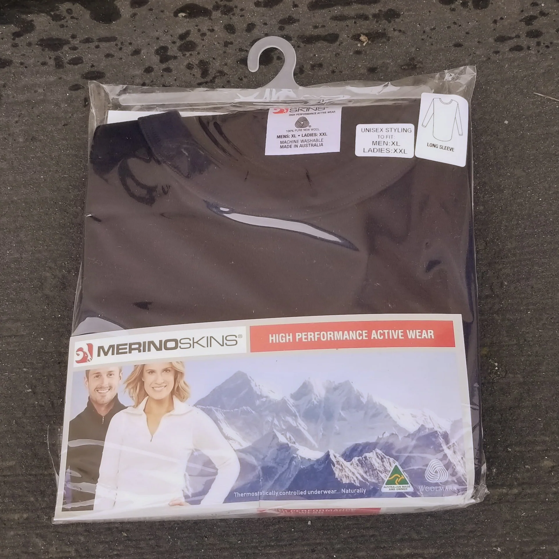 Shirt - Aussie Wool Long Sleeve Crewneck - Dark Navy