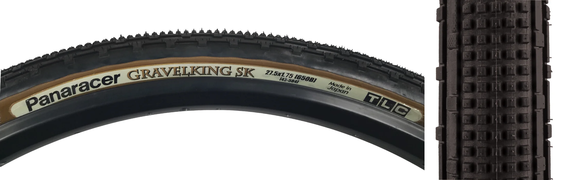 Tire - Panaracer GravelKing SK knobby, BROWNwall, folding - Image 3