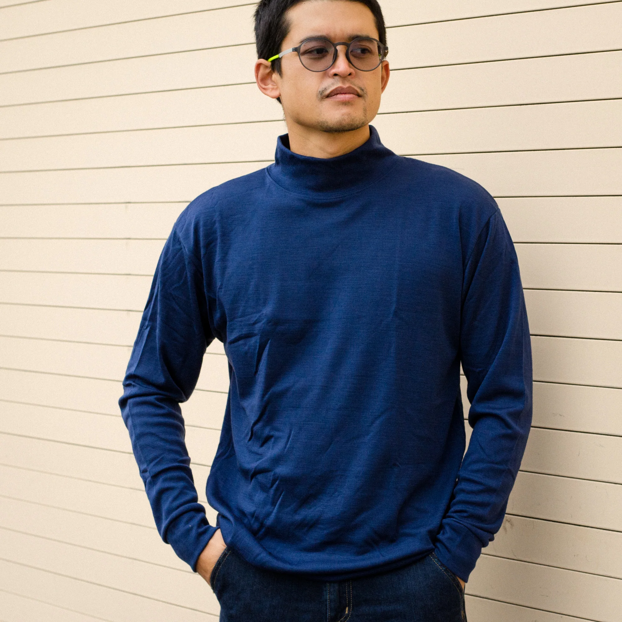 Aussie Wool lightweight SuperNeck (mock-t) Long-Sleeve Tee - Image 3
