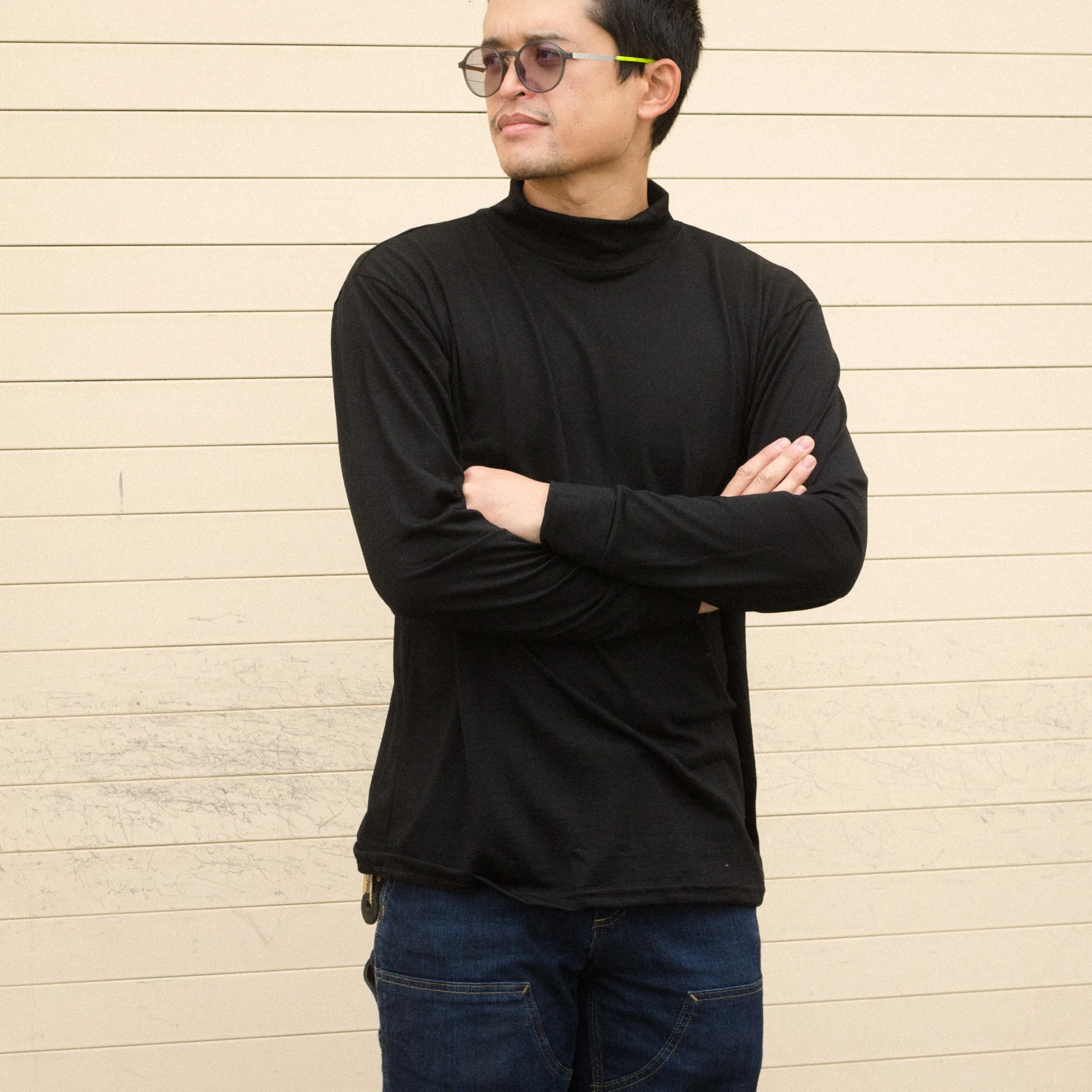 Aussie Wool lightweight SuperNeck (mock-t) Long-Sleeve Tee - Image 4