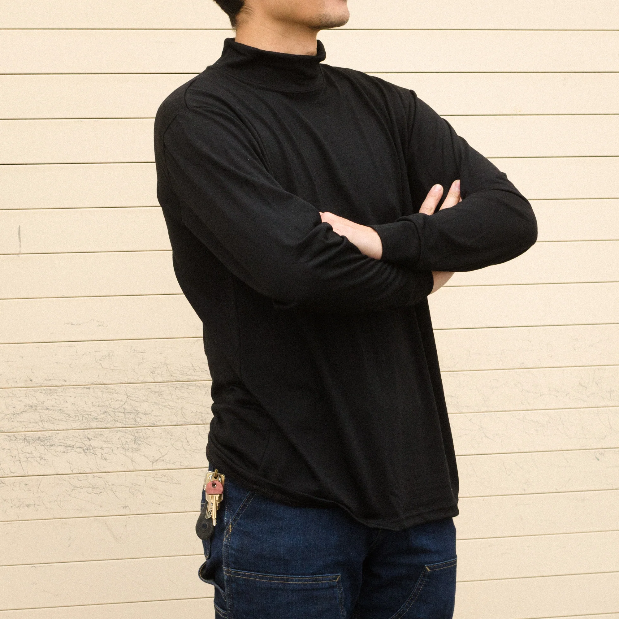Aussie Wool lightweight SuperNeck (mock-t) Long-Sleeve Tee - Image 6